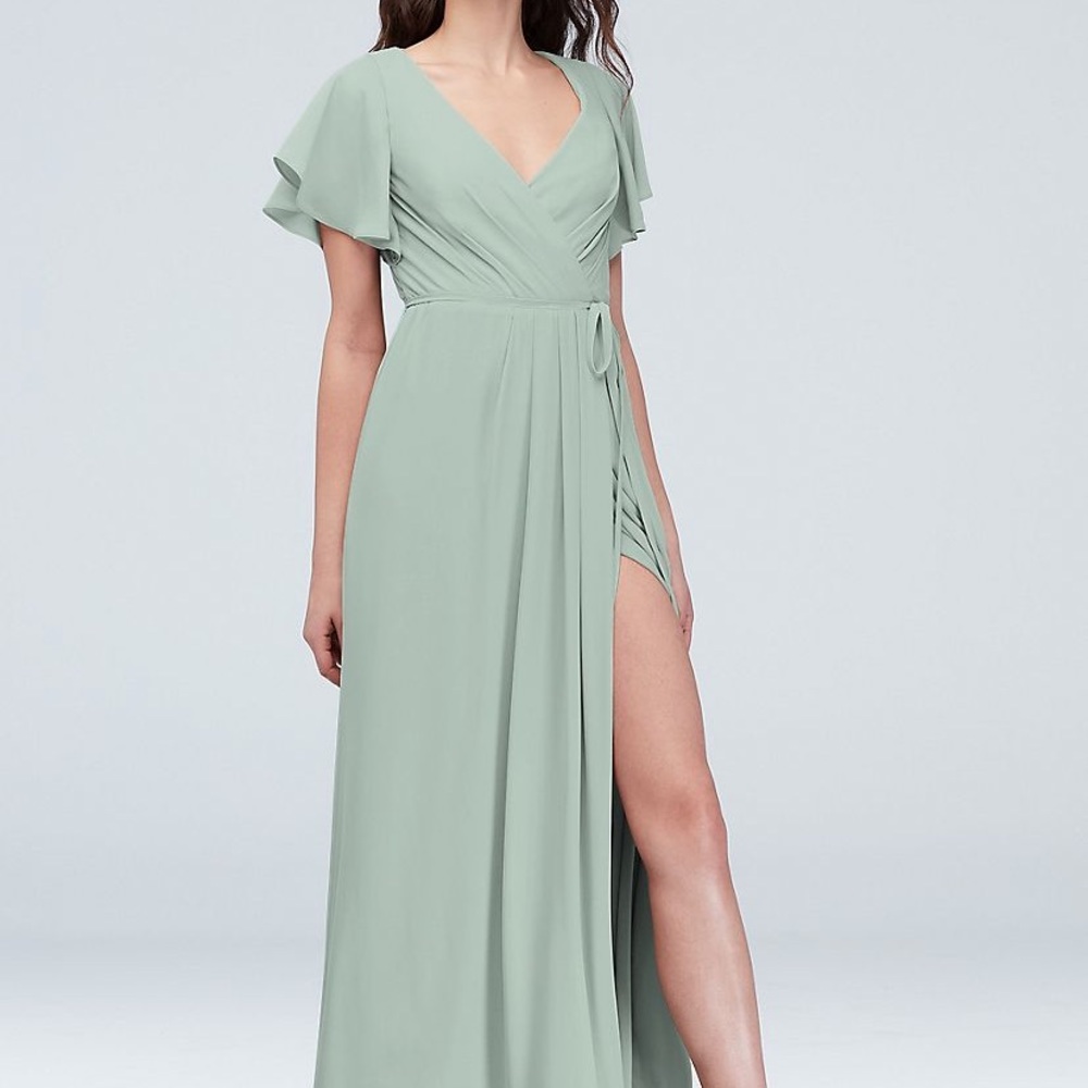 David’s bridal dusty sage bridesmaid dress